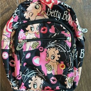 Betty Boop Black and Pink Graphic Backpack